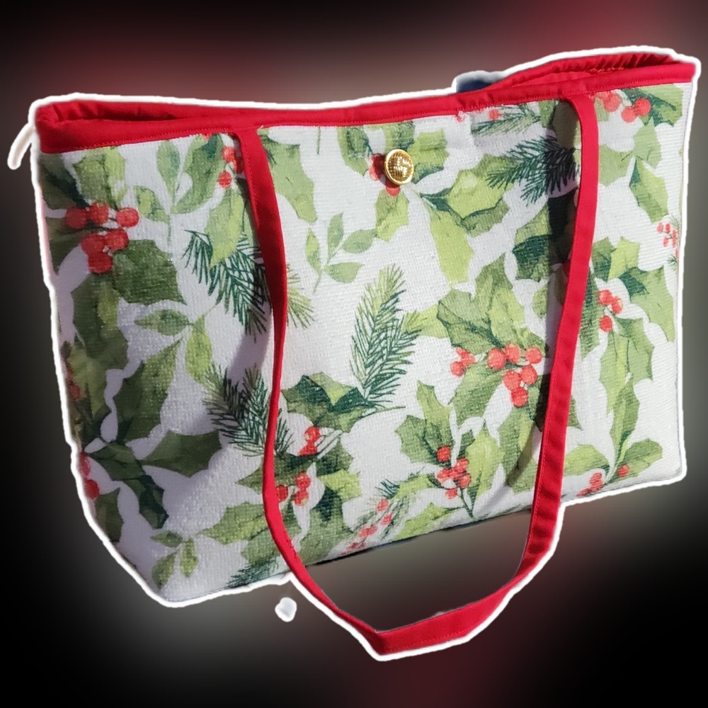 Festive Green and Red Tote Bag